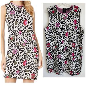 Ted Baker Pheebei Leopard Floral Knit Sheath Mini Dress Size 5 / XL 12 Career